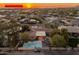 Aerial view of the property's backyard pool and neighborhood location at 5507 N Calle Del Santo --, Phoenix, AZ 85018