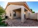 Backyard with patio and flagstone landscape design at 5826 E Nathan St, Mesa, AZ 85215