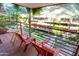 Balcony seating overlooking manicured landscaping and building exterior at 7137 E Rancho Vista Dr # 3003, Scottsdale, AZ 85251