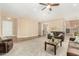 Open living room featuring neutral color palette and hardwood floors at 7630 E Knoll St, Mesa, AZ 85207