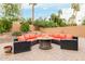 Cozy outdoor firepit area with comfortable seating for relaxing evenings and gatherings at 8924 E Charter Oak Dr, Scottsdale, AZ 85260