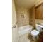 Updated bathroom featuring tiled shower, new vanity, and modern lighting at 1001 W 17Th St, Tempe, AZ 85281