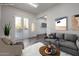 Cozy living room featuring comfortable seating, bright natural light, and stylish modern artwork at 10800 E Cactus Rd # 7, Scottsdale, AZ 85259