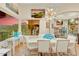 Elegant dining area featuring large windows, a stylish chandelier, and seating for six at 14360 E Desert Cove Ave, Scottsdale, AZ 85259