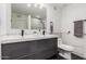 Modern bathroom with dual vanity sinks, and contemporary fixtures at 2202 E Lincoln Dr, Phoenix, AZ 85016