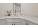 Bathroom vanity features marble counters, gold hardware, and a decorative mirror at 3369 W Sandra Ter, Phoenix, AZ 85053