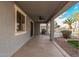 Covered patio complete with ceiling fan offers a relaxing outdoor space with a view of the pool at 3938 E Morrison Ranch Pkwy, Gilbert, AZ 85296