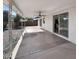 Large covered patio with ceiling fan and view of the yard at 4237 E Clovis Ave, Mesa, AZ 85206