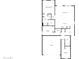 Floor plan highlighting layout of the home, showing bedrooms, kitchen, and garage at 8886 S 256Th Dr, Buckeye, AZ 85326