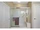 Bathroom shower with sliding glass door and safety bar at 15501 W Las Verdes Way, Surprise, AZ 85374