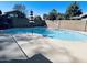 Backyard with a swimming pool with a clear blue sky at 2542 S Rowen St, Mesa, AZ 85209