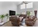 Cozy living room featuring a ceiling fan, comfortable seating, and natural light at 4440 W Fallen Leaf Ln, Glendale, AZ 85310