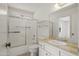 Bathroom featuring tile flooring, a vanity sink, toilet, and shower at 11451 S Half Moon Dr, Phoenix, AZ 85044