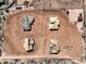 Aerial view showcases multiple home construction sites on 1-acre lots, set in a developing residential area at 33414 N 142Nd Way, Scottsdale, AZ 85262