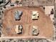 Aerial view of homes under construction, showcasing large lots with home foundations on an acre at 33417 N 142Nd Way, Scottsdale, AZ 85252