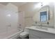 Clean, bright bathroom featuring a shower-tub combo, toilet, and sink vanity at 3823 N 28Th St, Phoenix, AZ 85016