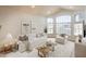 Comfortable living room with plush seating, modern decor, and ample natural light from large windows at 7826 W Kerry Ln, Glendale, AZ 85308