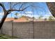 Views of the mountains can be seen above the block wall in the backyard at 1717 E Sandra Ter, Phoenix, AZ 85022