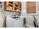 Functional laundry room with modern appliances, stylish shelves, and bright lighting at 20916 E Desert Hills Blvd, Queen Creek, AZ 85142