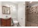 Bathroom offers tiled walk-in shower, vanity, and updated fixtures at 3027 S Clementine Dr, Tempe, AZ 85282