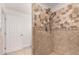 Tile shower with shower head and handles, and door leading to the bathroom at 3027 S Clementine Dr, Tempe, AZ 85282