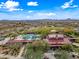 Beautiful aerial view of a community pool and park set against a mountain backdrop at 32754 N 15Th Gln, Phoenix, AZ 85085