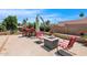 Open patio area featuring a modern fire pit and outdoor seating area for relaxing at 5045 E Redfield Rd, Scottsdale, AZ 85254