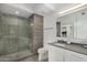 Modern bathroom with a glass-enclosed shower, sleek vanity, and contemporary fixtures at 7180 E Kierland Blvd # 312, Scottsdale, AZ 85254