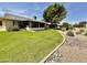 Well-maintained backyard with a manicured lawn and mature trees offering a serene outdoor setting at 12702 W Ashwood Dr, Sun City West, AZ 85375