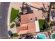 Aerial view of property showcasing the pool, backyard, and well-maintained landscaping at 1501 N Lesueur --, Mesa, AZ 85203