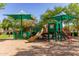 View of a community playground with sun shades at 1756 E Bridgeport Pkwy, Gilbert, AZ 85295