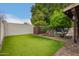 Green lawn with mature trees offering shade to backyard with pavers leading to refreshing pool and spa at 2164 W Megan St, Chandler, AZ 85224