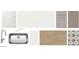 Selection of interior finishes including tile, quartz, cabinets, flooring, and hardware at 22685 E Saddle Way, Queen Creek, AZ 85142