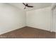 Spacious bedroom with ceiling fan and unique brick flooring at 4225 N 21St St # 22, Phoenix, AZ 85016