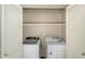 Convenient laundry room includes a side-by-side washer and dryer and practical overhead shelving at 4225 N 21St St # 22, Phoenix, AZ 85016