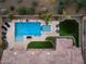 Aerial view of the property showcasing the pool and spa, green space and beautiful landscaping at 5829 W Alyssa Ln, Phoenix, AZ 85083