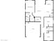 Detailed floorplan of a three-bedroom home featuring a primary suite, open-concept living, and attached garage at 9327 E Static Ave, Mesa, AZ 85212
