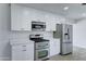 Modern kitchen with stainless steel appliances, white cabinetry and plentiful counterspace at 623 N Parsell --, Mesa, AZ 85203