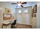 Guest room with a sewing machine table and neutral decor for a calm working space at 1155 S Annie Ln, Gilbert, AZ 85296