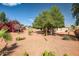 Large backyard featuring lush landscaping, desert plants, and a well-maintained desert rock ground cover at 14932 W Lamoille Dr, Surprise, AZ 85374