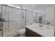 Modern bathroom showcasing a glass-enclosed shower and a single sink vanity at 2923 E Preston St, Mesa, AZ 85213