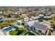 An aerial view of a single-Gathering home with a modern pool, patio and manicured lawn at 6114 E Calle Del Norte --, Scottsdale, AZ 85251