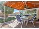 Inviting back patio with awning, dining set and views of the lawn at 9211 W Charleston Ave, Peoria, AZ 85382