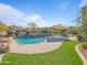 Sparkling backyard pool with manicured landscaping, desert surroundings, and comfortable seating at 10829 E Volterra Ct, Scottsdale, AZ 85262