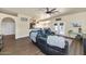 Bright living room featuring wood floors and an open concept design at 1345 E Gaffney Rd, New River, AZ 85087