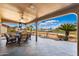 Enjoy the views of the water and golf course from this covered patio with ceiling fan at 2585 Leisure World --, Mesa, AZ 85206