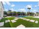 Beautiful backyard with a sparkling pool, well-maintained turf, and a serene ambiance at 10050 N 58Th St, Paradise Valley, AZ 85253