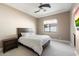 Neutral toned bedroom with carpet flooring, minimalist decor, and decorative ceiling at 10050 N 58Th St, Paradise Valley, AZ 85253