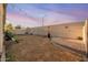 Well-maintained backyard featuring desert landscaping, brick accents and string lighting at 10772 W Woodland Ave, Avondale, AZ 85323