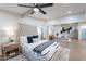 Main bedroom features a ceiling fan and large closet with mirrored doors at 15255 N 5Th Ln, Phoenix, AZ 85023